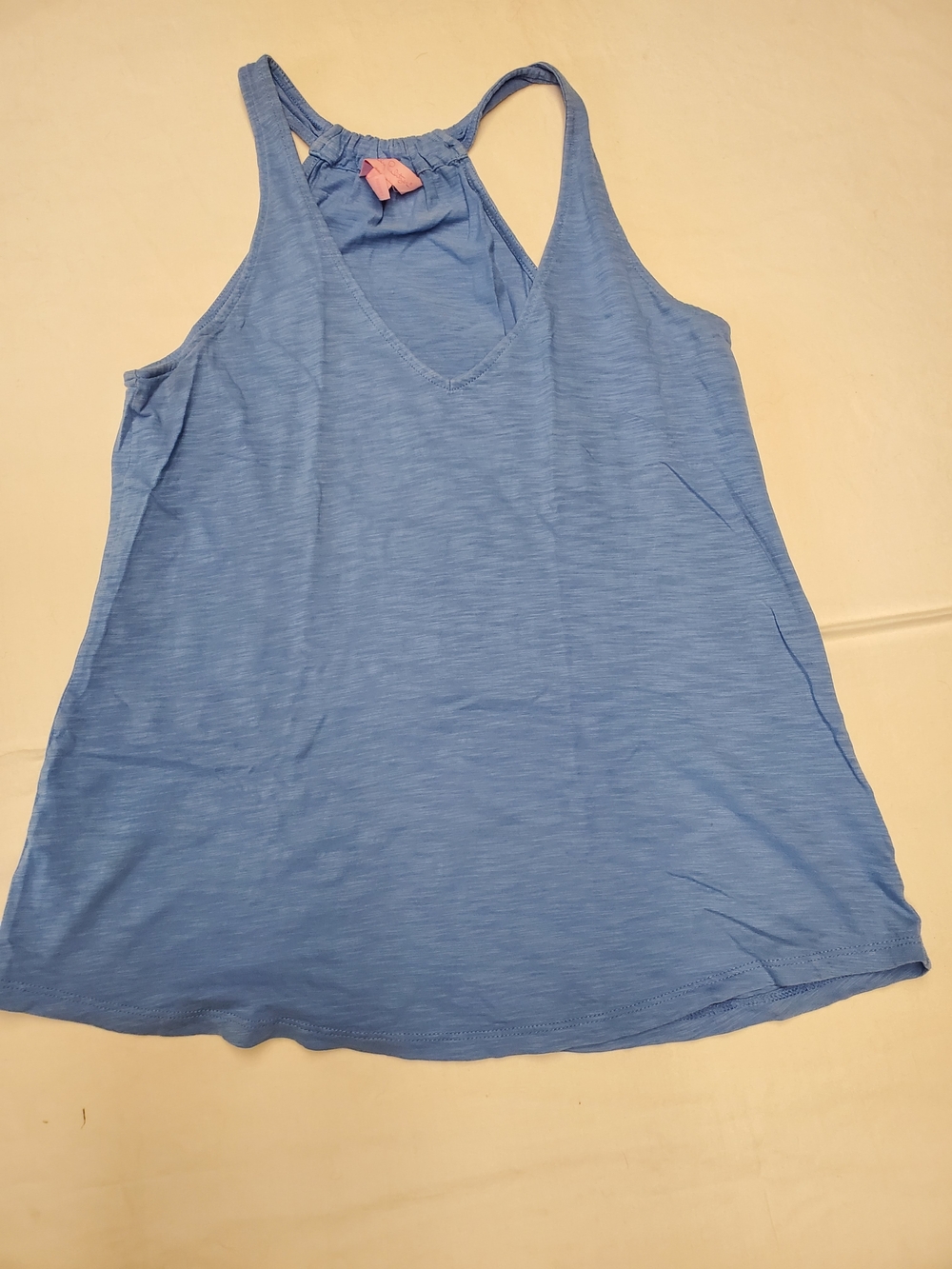 Lilly Pulitzer Blue Racerback Tank Top Flowy V Neck Lightweight Summer XS